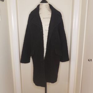 Vintage Black Wool Overcoat